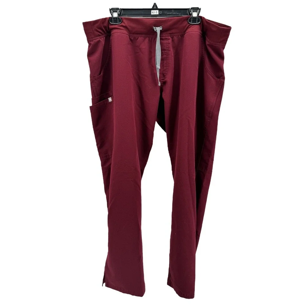FIGS Women's Burgundy Kade Medical Cargo Scrub Pants Size XXL